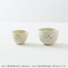 画像をギャラリービューアに読み込む, タナカシゲオ 青花秋草文坏(約40ml)