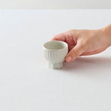画像をギャラリービューアに読み込む, タナカシゲオ 白瓷高台面取鎬坏(約20ml)
