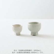画像をギャラリービューアに読み込む, タナカシゲオ 白瓷高台面取鎬盃（約60ml）
