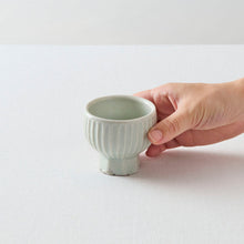 画像をギャラリービューアに読み込む, タナカシゲオ 白瓷高台面取鎬盃（約60ml）

