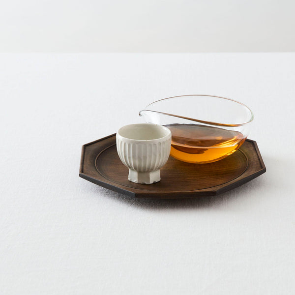 タナカシゲオ 白瓷高台面取鎬坏（約20ml）